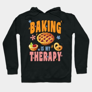 BAKING IS MY THERAPY CUTE TOP GIRLS WOMEN FUN TRENDY FASHION Hoodie